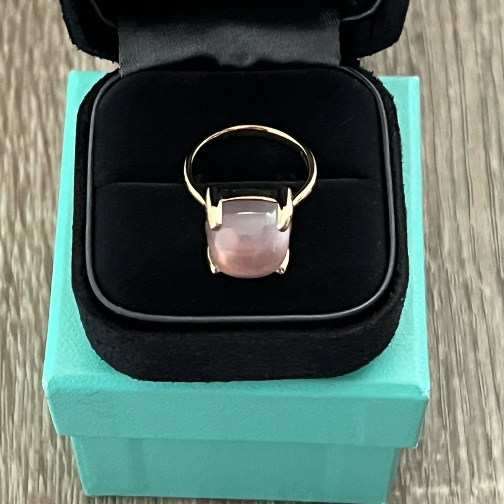 Tiffany & Co. rose quartz sugar stack ring - Picture 8 of 16